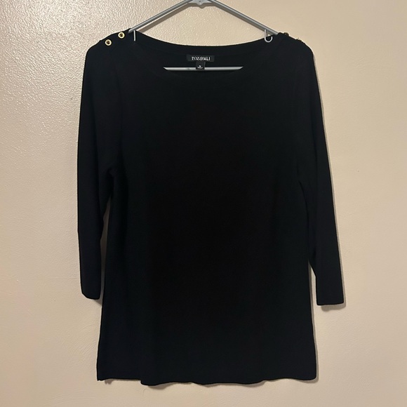 Roz & Ali Sweaters - Roz & Ali 3/4 sleeve crew neck sweater.